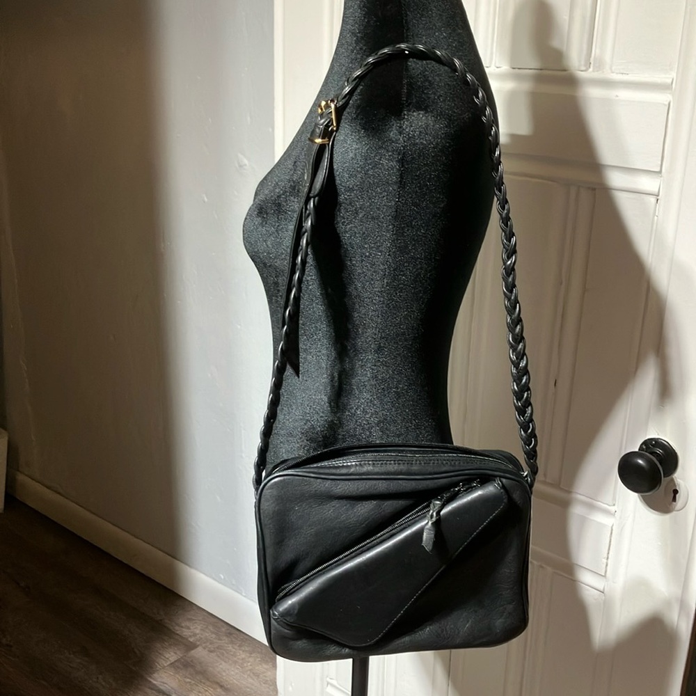 Vintage Bria Genuine Leather Shoulder Bag Black